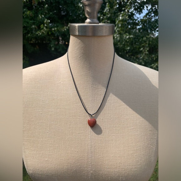 Handmade Heart Genuine Stone Amulet Necklace - Picture 2 of 13